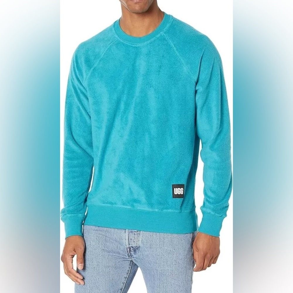 UGG Men's Turquoise Crewneck Fleece Sweatshirt